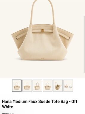 JW PEI Hana Medium Tote in Cream Faux Suede